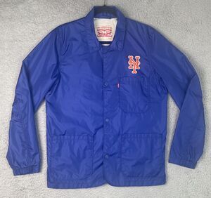 Levis Windbreaker Jacket New York Mets Mens Small 40 Blue Lightweight MLB